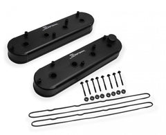 Valve Cover Fabricated Aluminum GM Ls Engines Satin Black GM Gen Iii/Iv Ls Engines Oem Ls Coil Stands Holley Logo Tig Welded Sniper EFI