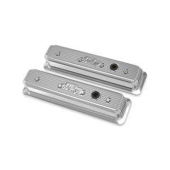 Vintage Finned Valve Cover Script SBC Center Bolt Polished Small Block Chevrolet ZZ6/Vortec Center Bolt Valve Cover Emissions Provision Holley
