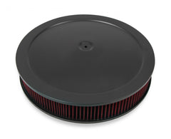 4150 Drop Base Air Cleaner Black w/3 Red Washable Gauze Filter 16 X 3 Black Drop-Base Air Cleaner for 4150 Series Carburetors with 5-1/8 Diameter Neck Holley