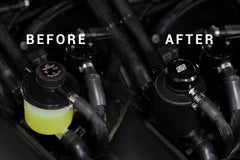 Whipple Supercharger Reservoir before and after