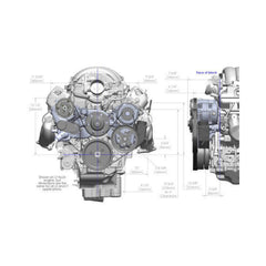Mid-Mount Complete Accessory Drive System Gen V LT Engines Standard Damper Black Complete GM Gen V LT Accessory Drive System W/ Alt, P/S, A/C, Water Pump, Belts, and Crankshaft Damper Holley