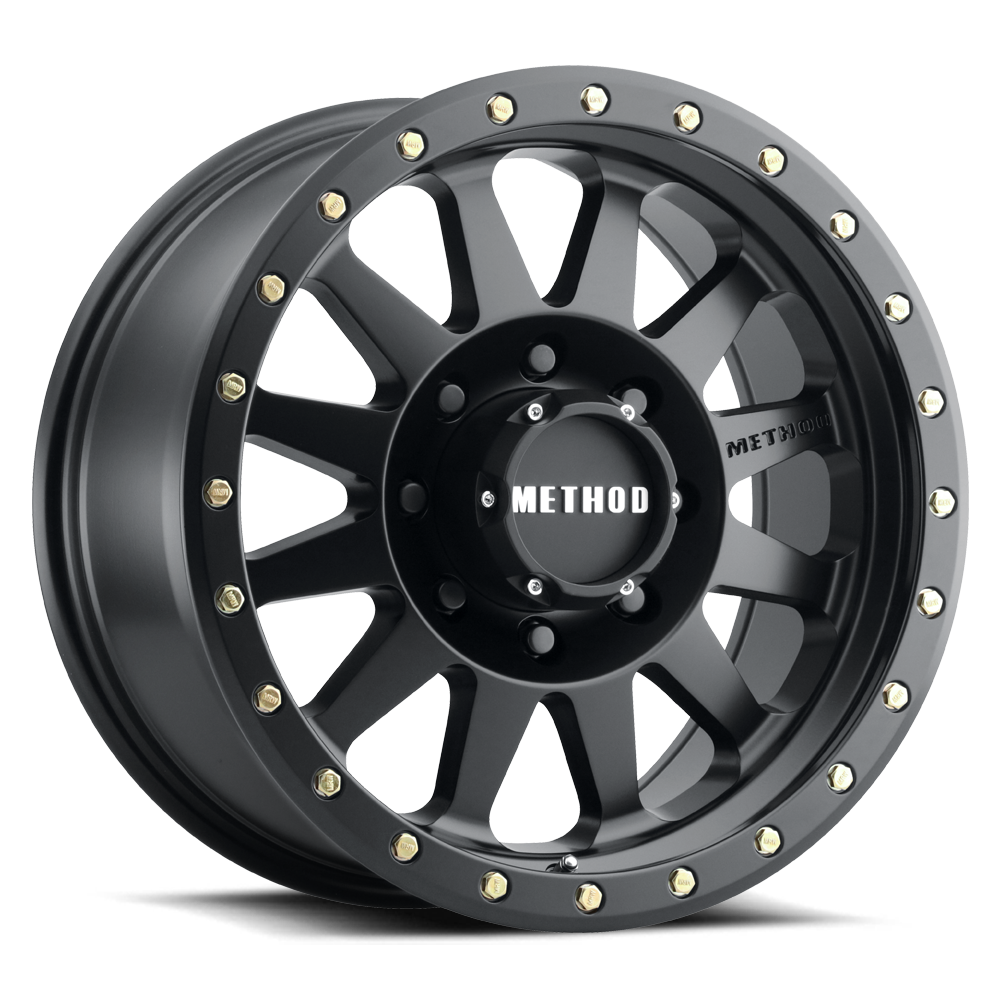 Aluminum Wheels 17x8.5 Double Standard MR304 Bolt Pattern 8 On 165.1 Offset 0 Lip Size 3.07 Matte Black MB Method