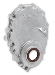 Cast Aluminum Timing Chain Cover Vortec/small Block Chevy Cast Aluminum Timing Chain Cover W/crank Sensor Provision Natural Finish Holley