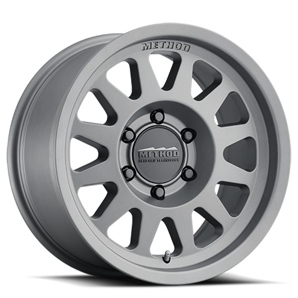 Aluminum Wheels 17x8.5 Bead Grip MR703 Bolt Pattern 6 On 139.7 Offset 0 Lip Size 1.18 Gloss Titanium SL Method