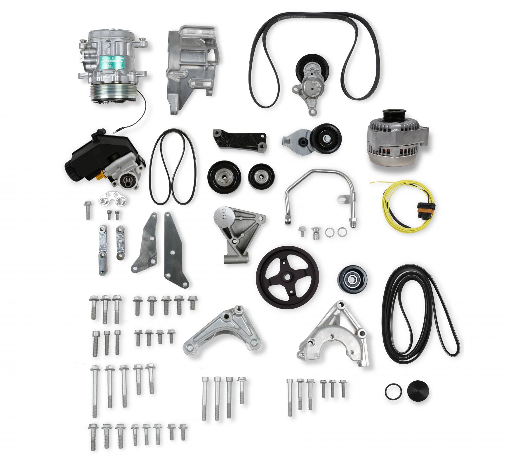 Low Mount LSA Accessory Drive Bracket Kit Complete Natural Small Block Chevrolet Gen III/iv LSA Holley