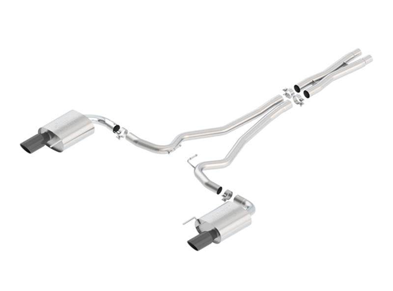Borla Atak S Cat-Back 15-17 Ford Mustang GT 5.0L V8 MT/AT 2.5in pipe 4in tip (Black Chrome)