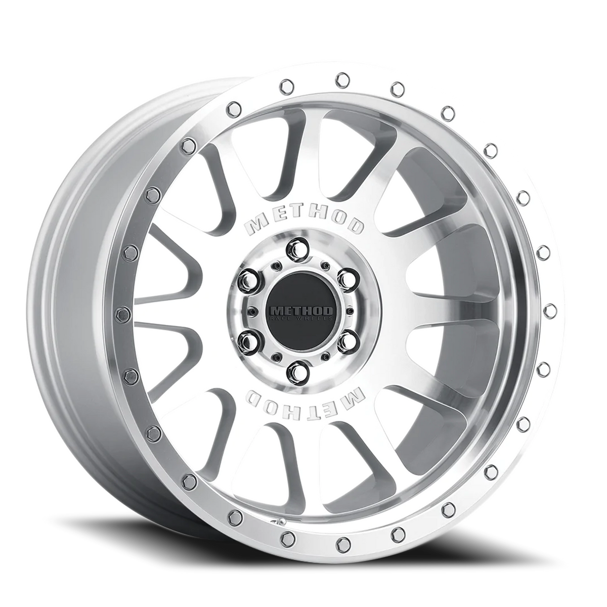 Aluminum Wheels 20x10 NV MR605 Bolt Pattern 8 On 180 Offset -24 Lip Size 2.83 Machined Silver SL Clear Coat Method
