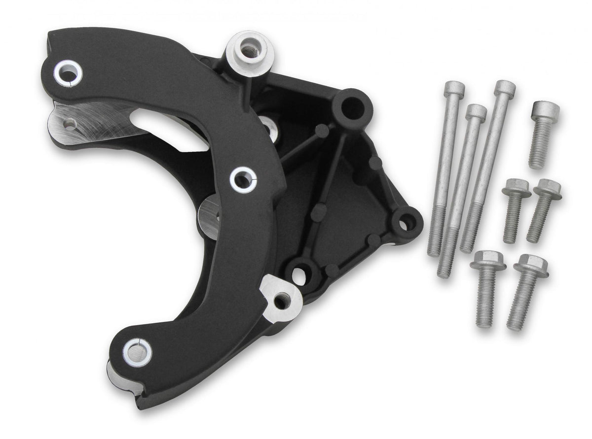 LS High-Mount A/C Accessory Drive Bracket Passenger's Side A/C Bracket Works with R4 Compressor Black LS A/C Accessory Drive Bracket Holley