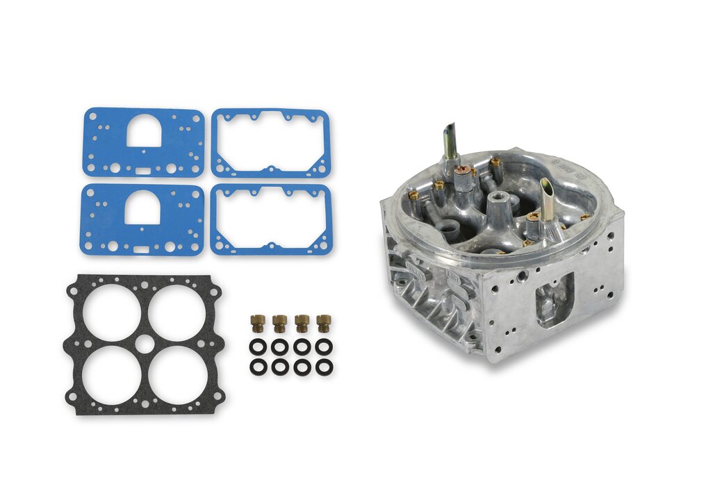 HP Main Body Retro Fit Kit for Double Pumper Carburetors Polished Holley
