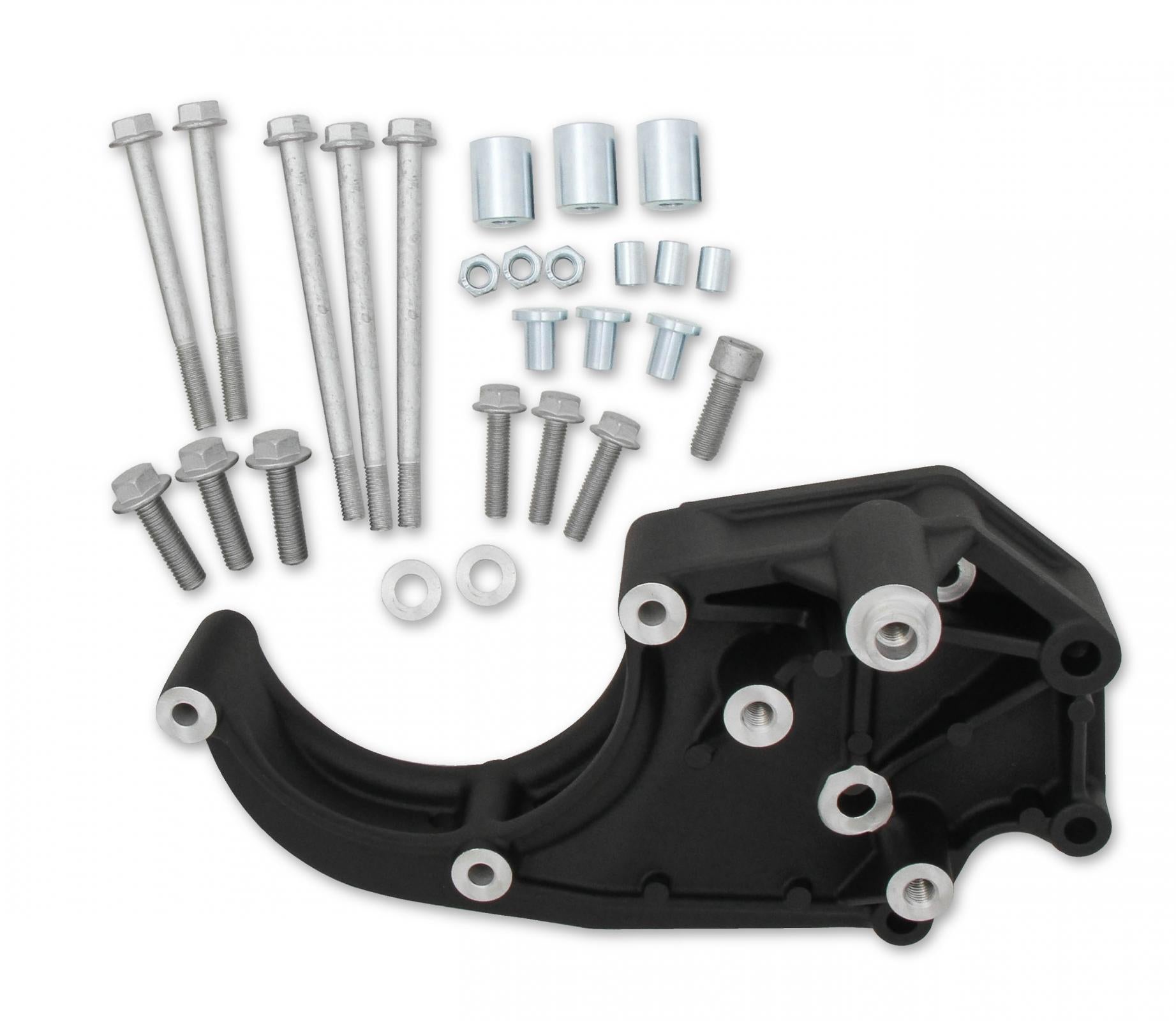 LS High-Mount A/C Accessory Drive Bracket Fits Sanden SD508 or SD7 Comp Black Passenger's Side Bracket Only (A/C) Fits Sanden SD508 or SD7 Comp Holley