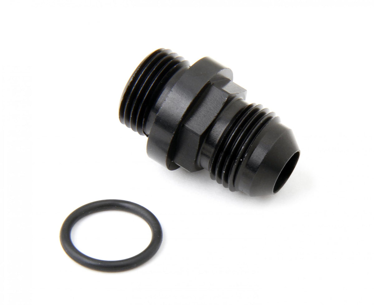 Fuel Inlet Fitting Short -6AN Male Fuel Inlet Fitting (Black ) with -8AN O-Ring Threads for 4150 Ultra XP Fuel Bowls Holley