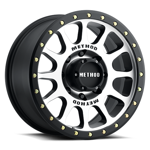 Aluminum Wheels 17x8.5 NV MR305 Bolt Pattern 8 On 165.1 Offset 0 Lip Size 1.3 Black BM Machined Face-Black Street Loc Method