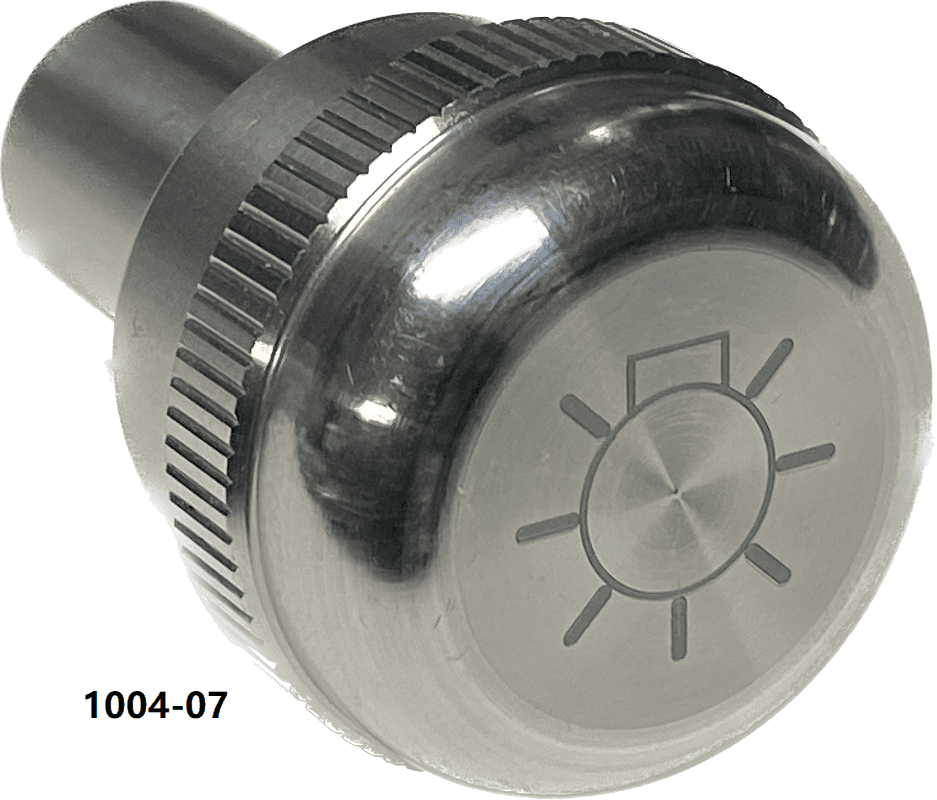 Billet Headlight Knob Flat Style Engraved UPR (fits 94-04 Ford Mustang)