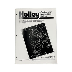 Carburetors Number Listing Handbook Carburetor Numerical Listing Holley