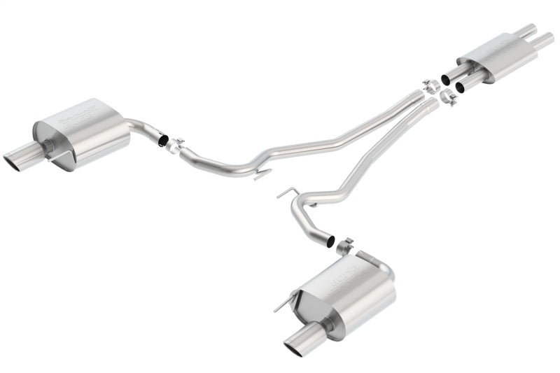 Borla Cat Back 15-17 Ford Mustang 3.7L V6 MT/AT 2.25in Pipe 4in Single Round Rolled Tips - additional view