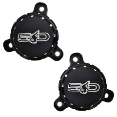 Howling Coyote Billet Strut Cap Covers Engraved Black Machined (fits 15-26 Mustang GT 5.0) UPR