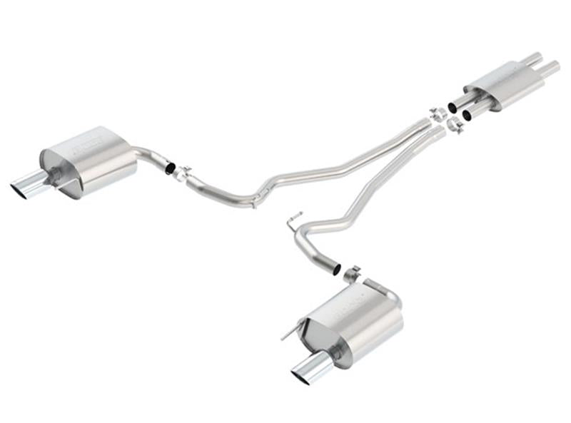 Borla Cat Back 15-17 Ford Mustang 3.7L V6 MT/AT 2.25in Pipe 4in Single Round Rolled Tips - additional view 2