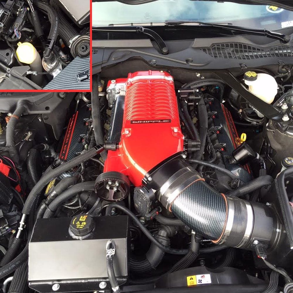 Plug N Play™ Single Valve Oil Catch Can with CSS Separator (fits 15-17 Mustang GT w/ Gen 3 Whipple) UPR