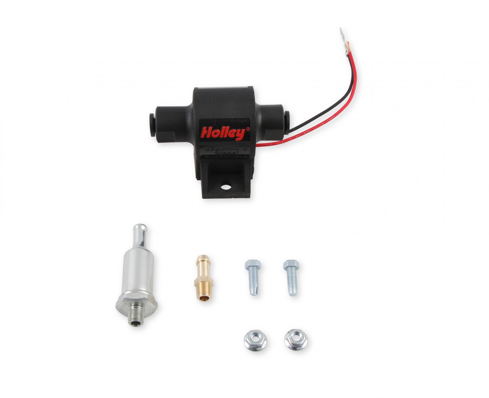 34 GPH Mighty MITE Electric Fuel Pump, 7-10 PSI Street Carbureted or Diesel Applications Compatible with All Fuels and Fuel Additives Holley