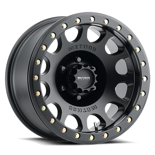 Aluminum Wheels 17x9 Beadlock MR105 Bolt Pattern 8 On 165.1 Offset -38 Lip Size 1.77 Matte Black MB Method