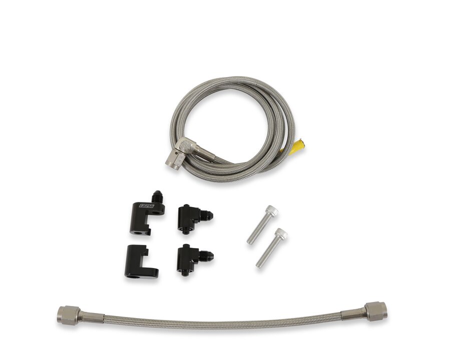 LS Steam Tube Kit W/speed Flex LS Steam Tube Kit with Braided Stainless Speed-Seal Hose, Zinc Plated Steel Hose Ends, and Adjustable Steam Vent Adapters for the Front Outlets on the Engine Holley