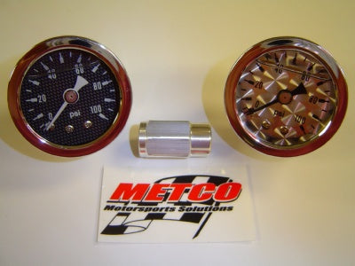 Metco Motorsports Rail Mount Fuel Pressure Gauge Kit, GM LS Series