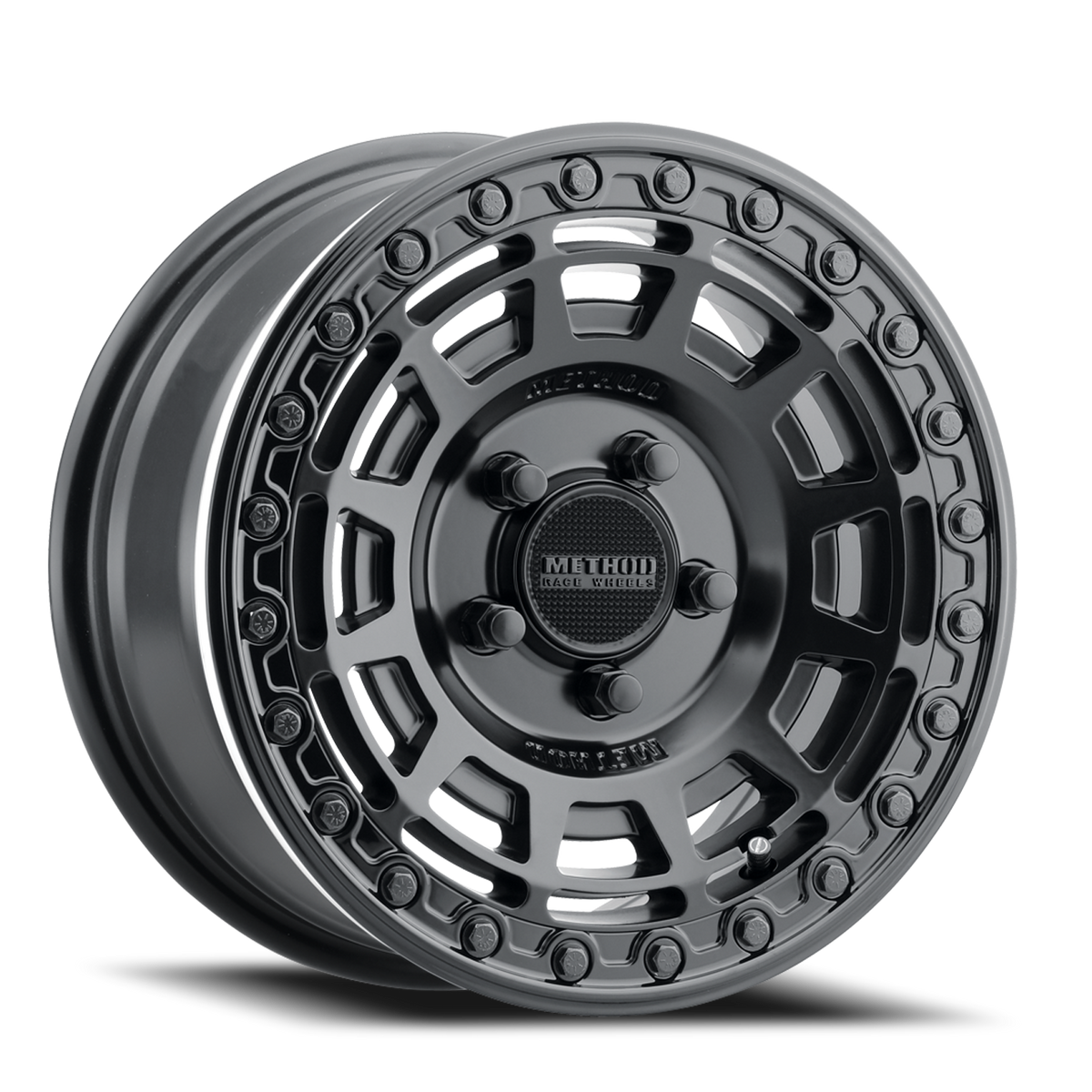 Aluminum Wheels 15x10 MR415 Beadlock UTV Bolt Pattern 5 On 114.3 Offset 25 Lip Size 2.09 Matte Black MB Gloss Black Ring Method
