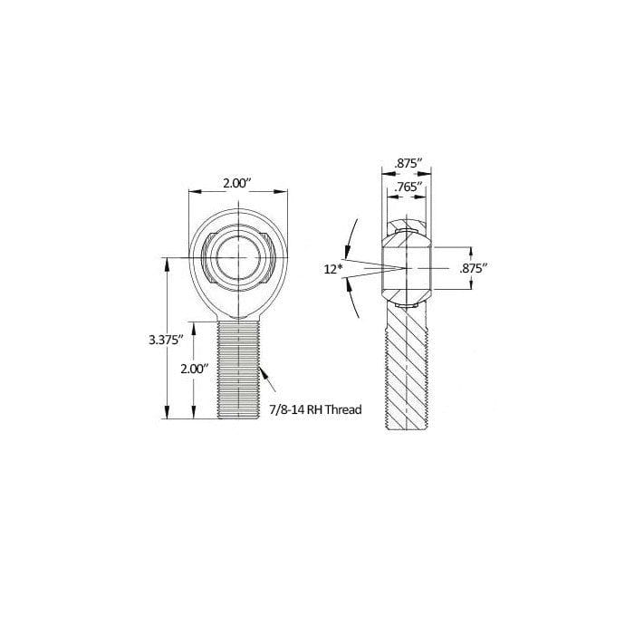 7/8" Extreme Duty Right Hand Chrome Moly Heim Joint Rod End Mustang Camaro