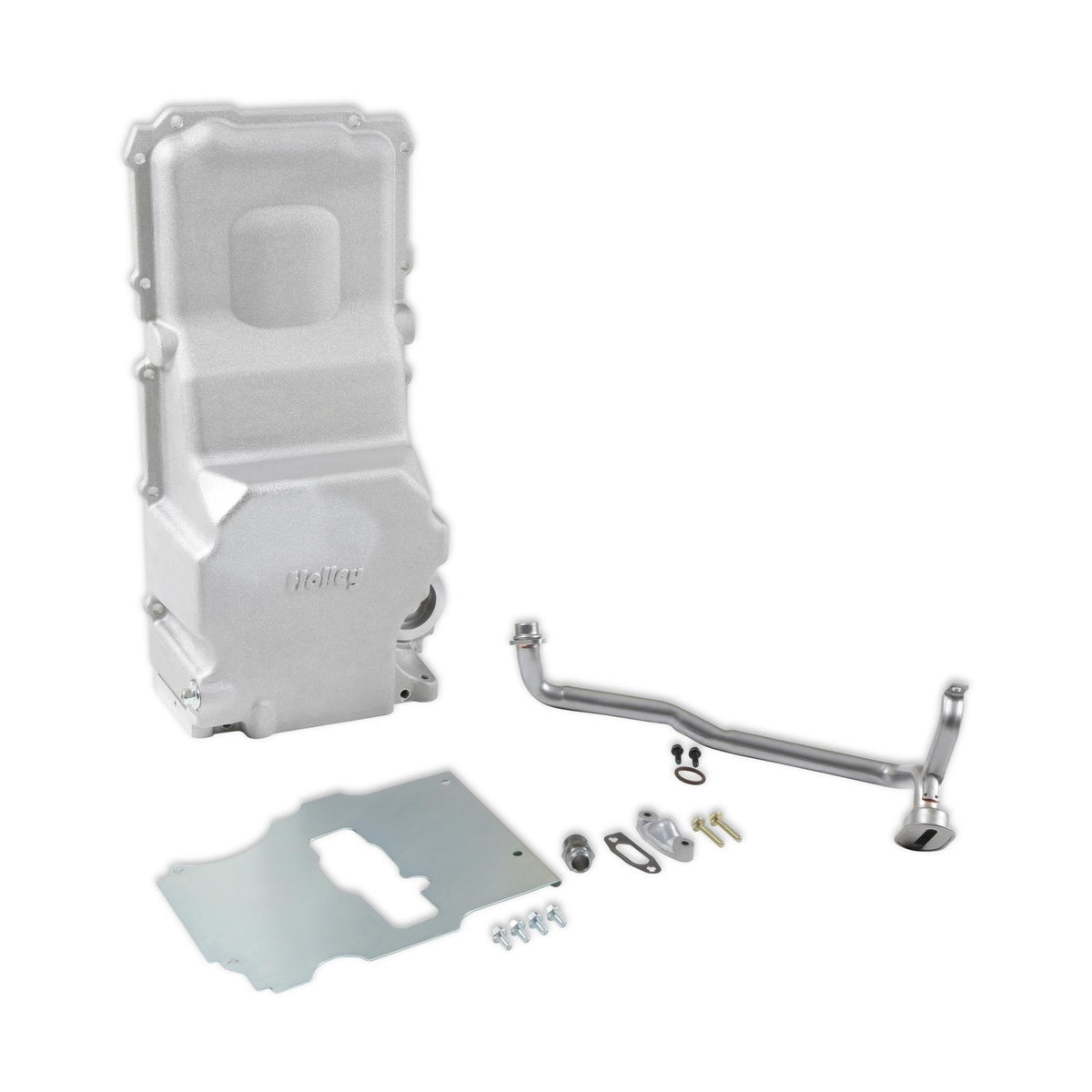 GM LS Swap Oil Pan Most Front Clearance No Drain-Back Holes Fits LS Swapped Vehicles Requiring Even More Clearance Than the 302-1 and 302-2 Same As 302-3 But Without Drain-Back and Plugs Holley