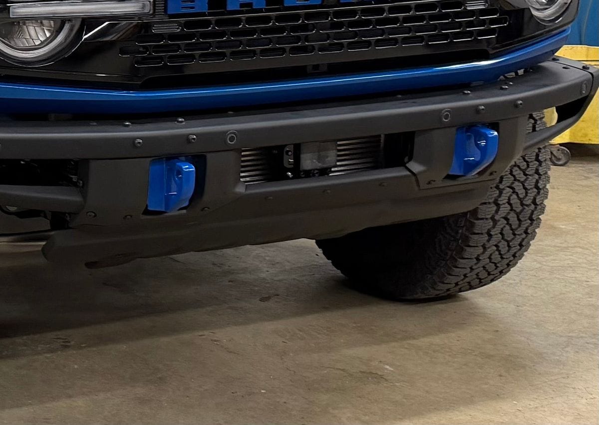 Front Tow Hook Pair Blue (fits 21-26 Ford Bronco & Raptor with HD Modular Bumper)