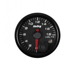 Analog Style Voltage Gauge Black 2-1/16 Voltage 8-18 Volts-Logo Holley