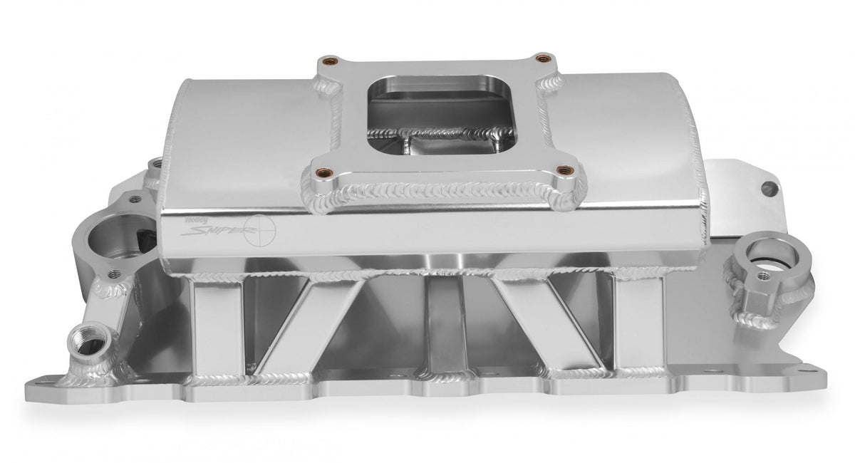 Sheet Metal Fabricated Intake Manifold Small Block Chevy Sheet Metal Fabricated Intake Manifold Sbc Single Plane Carbureted Silver With Logo Sniper EFI