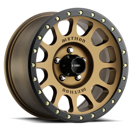 Aluminum Wheels 17x8.5 NV MR305 Bolt Pattern 5 On 139.7 Offset 0 Lip Size 1.3 Method Bronze BRZ Black Street Loc Method