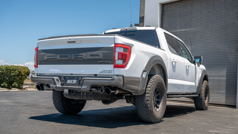 Borla 21-23 Ford Raptor 3in Tail Pipe Kit 4.5in Tip - Black Chrome - lifestyle view