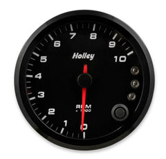 Analog-Style Tachometer Black 3-3/8 Tachometer 0-10K Standalone W/ Internal Shiftlight-Logo Holley