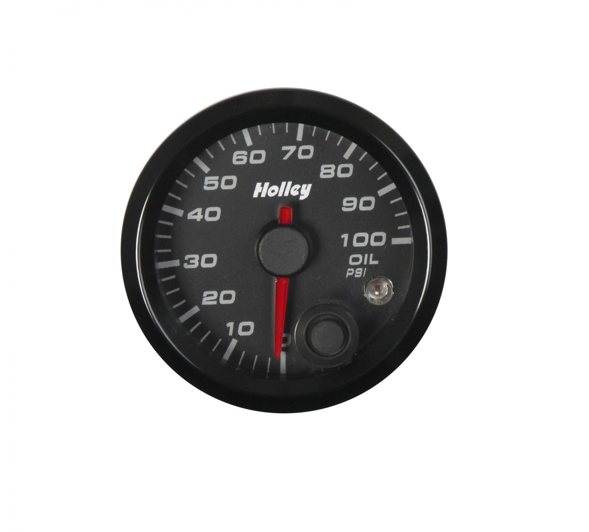 Analog Style Oil Pressure Gauge Black 2-1/16 Oil Pressure 10-100 PSI-Logo Holley