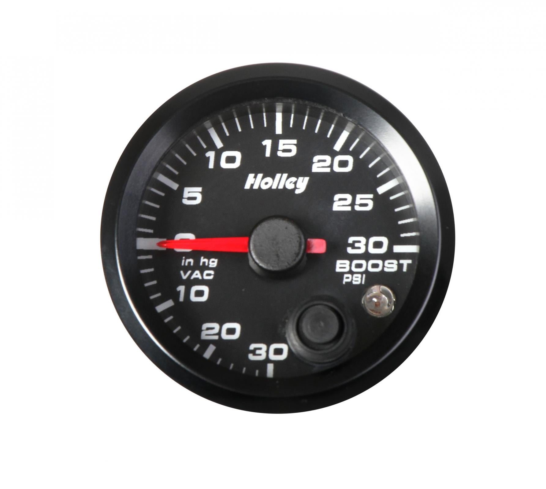 Analog Style Boost/vacuum Gauge Black 2-1/16 Boost/vac -30inhg/30psi-logo Holley