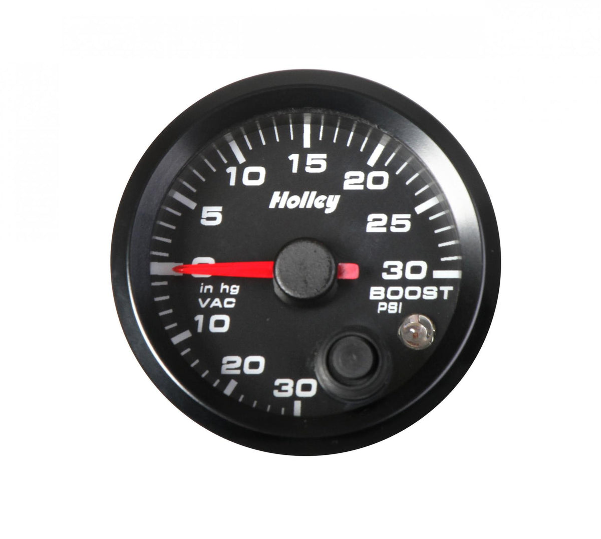 Analog Style Boost/vacuum Gauge Black 2-1/16 Boost/vac -30inhg/30psi-logo Holley