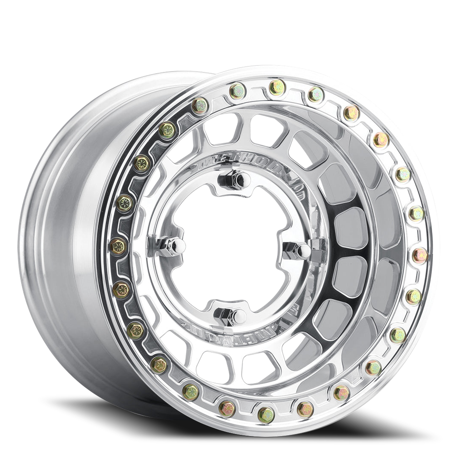 Aluminum Wheels 15x7 MR413 Beadlock UTV Bolt Pattern 5 On 114.3 Offset 38 Lip Size 0 Polished Method