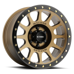 Aluminum Wheels 18x9 NV MR305 Bolt Pattern 6 On 139.7 Offset -12 Lip Size 1.46 Method Bronze BRZ Black Street Loc Method