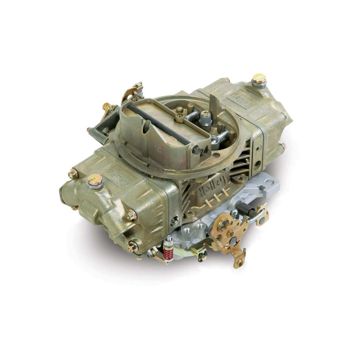Double Pumper Carburetor 600 CFM 4150 Mechanical Secondaries Gold Dichromate Gasoline Holley