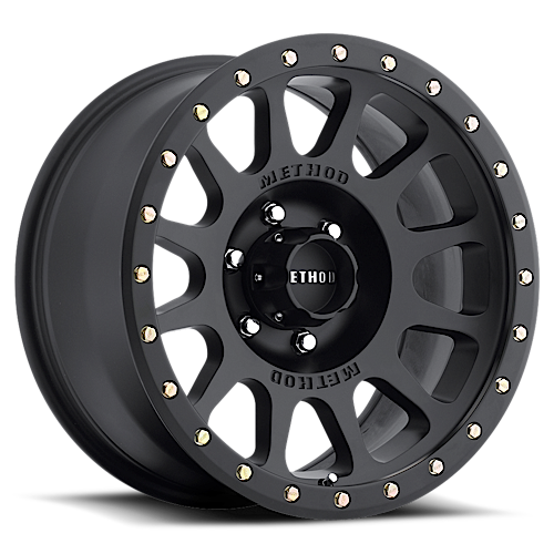 Aluminum Wheels 17x8.5 NV MR305 Bolt Pattern 6 On 139.7 Offset 25 Lip Size 1.18 Matte Black MB Method