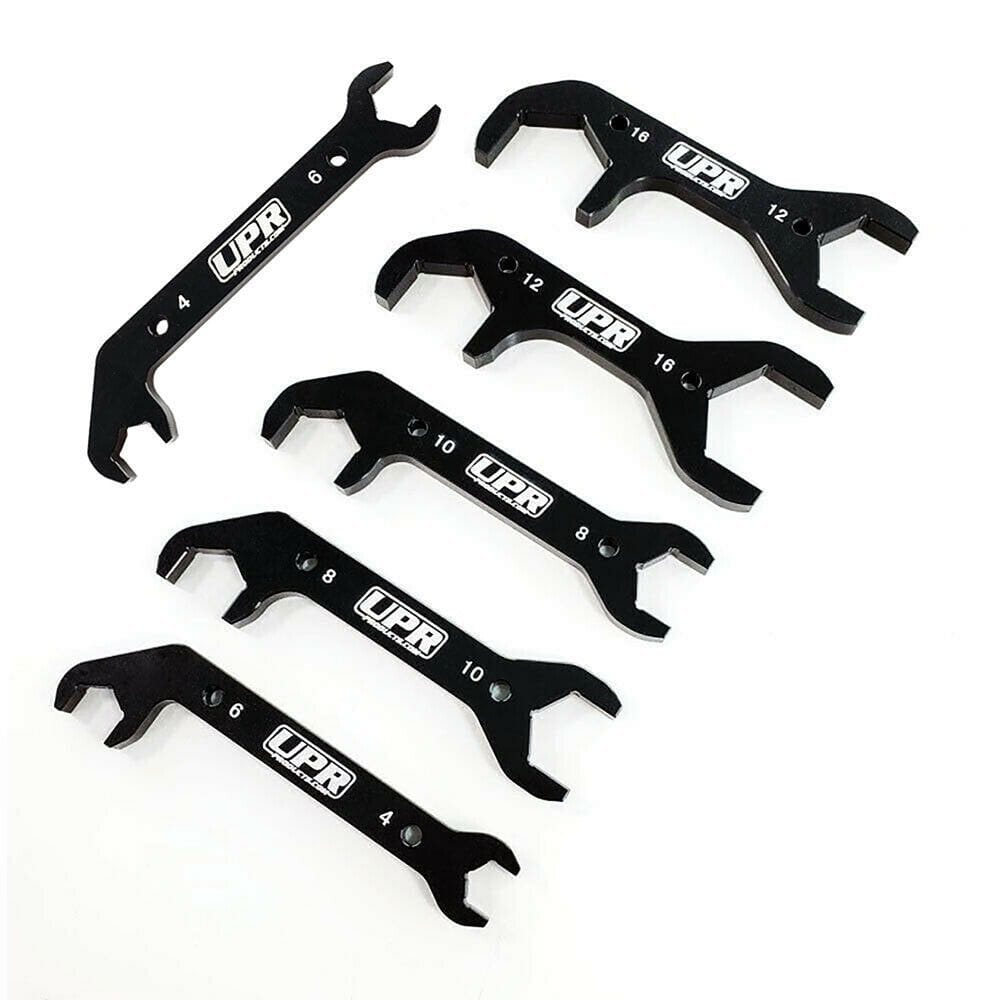 UPR 7075 Billet Aluminum Black Phantom Angled 6pc AN Wrench Set