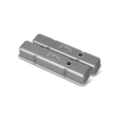 Valve Covers Vintage Series Finned SBC Natural Chevrolet Small Block with Emissions Provisions Perimeter Bolt Cast Aluminum Holley