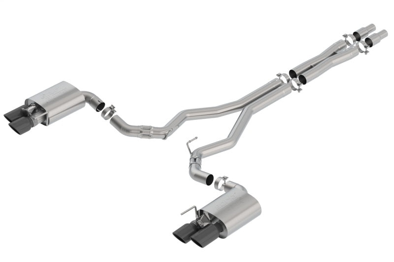 Borla 2018 Ford Mustang GT 5.0L AT/MT 3in ATAK Catback Exhaust Black Chrome Tips w/ Valves - additional view