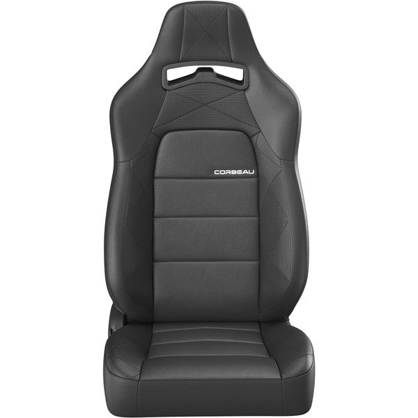 Corbeau Corbeau Trailcat Reclining Seat Black Vinyl, Diamond w/White Stitching