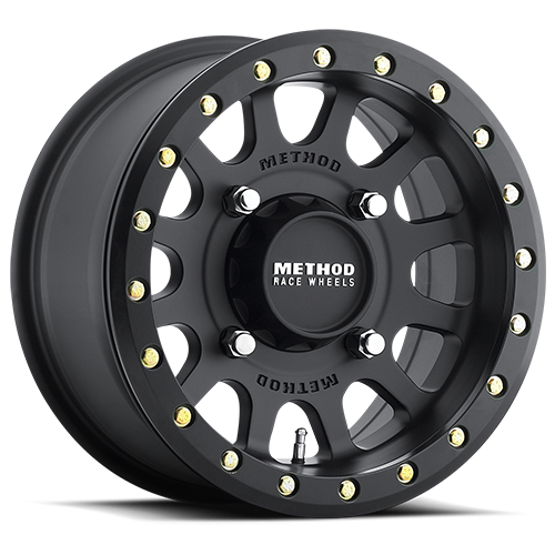 Aluminum Wheels 15x7 MR401 Beadlock UTV Bolt Pattern 4 On 136 Offset 38 Lip Size 0.79 Matte Black MB Method