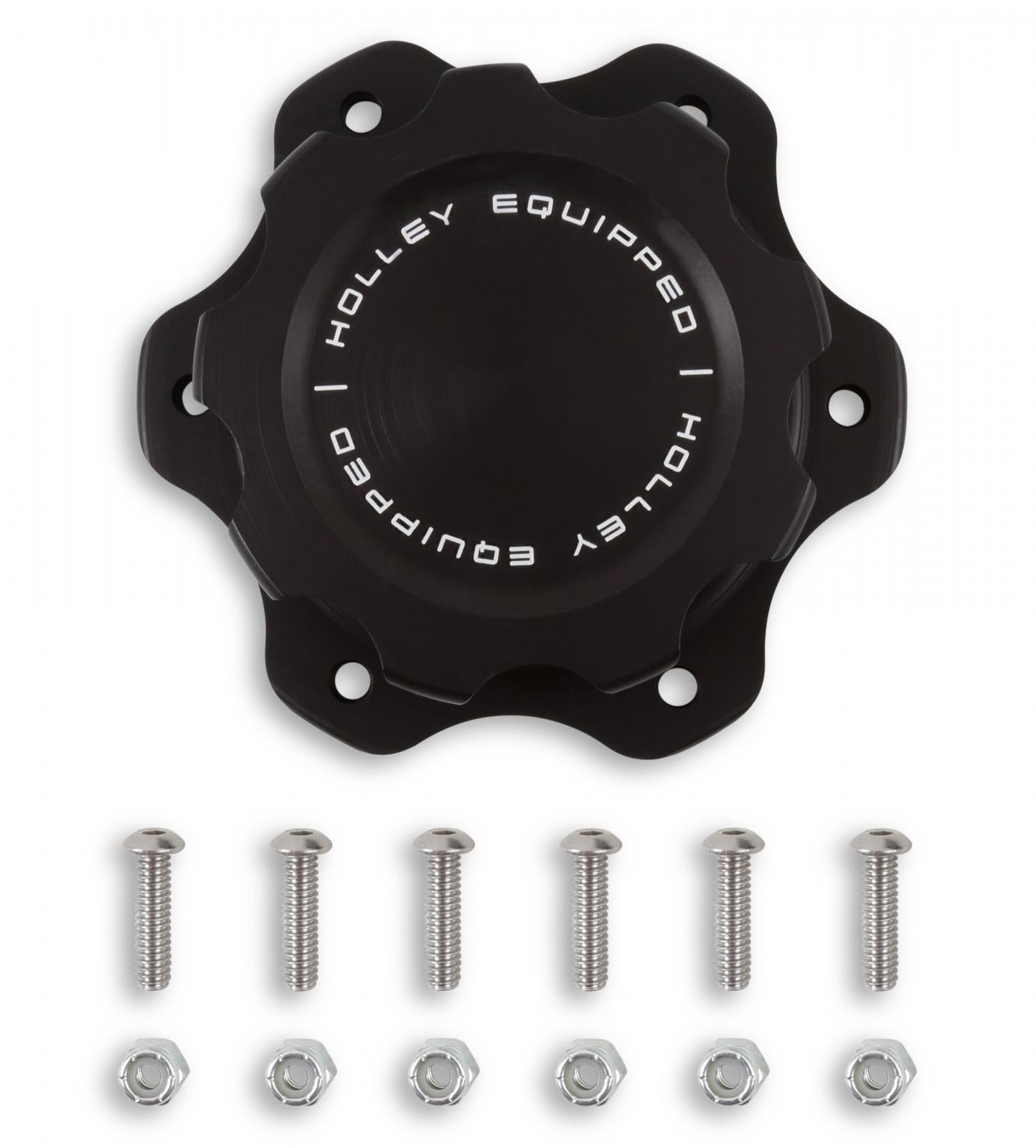 Equipped Billet Fuel Cell Cap 6-Bolt Flange Holley