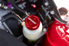 FP Billet Coolant Cap - Red installed