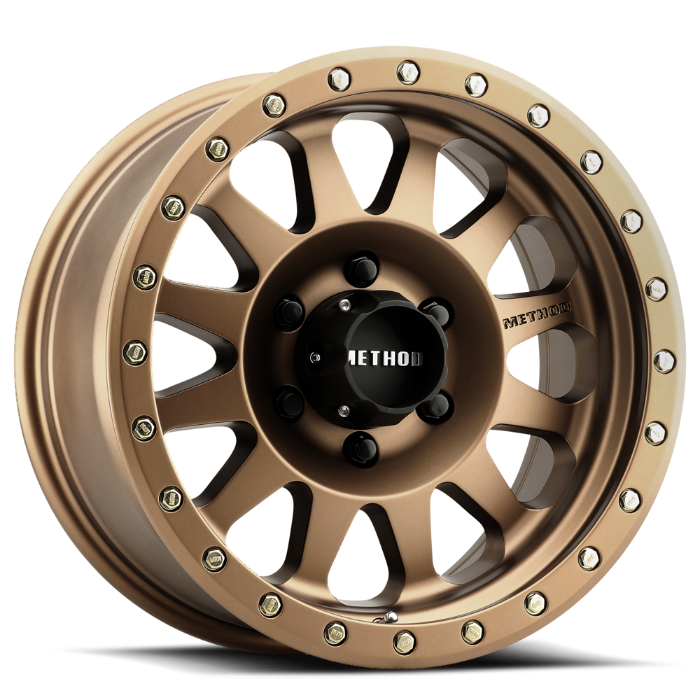 Aluminum Wheels 18x9 Double Standard MR304 Bolt Pattern 6 On 139.7 Offset -12 Lip Size 3.86 Method Bronze BRZ Method
